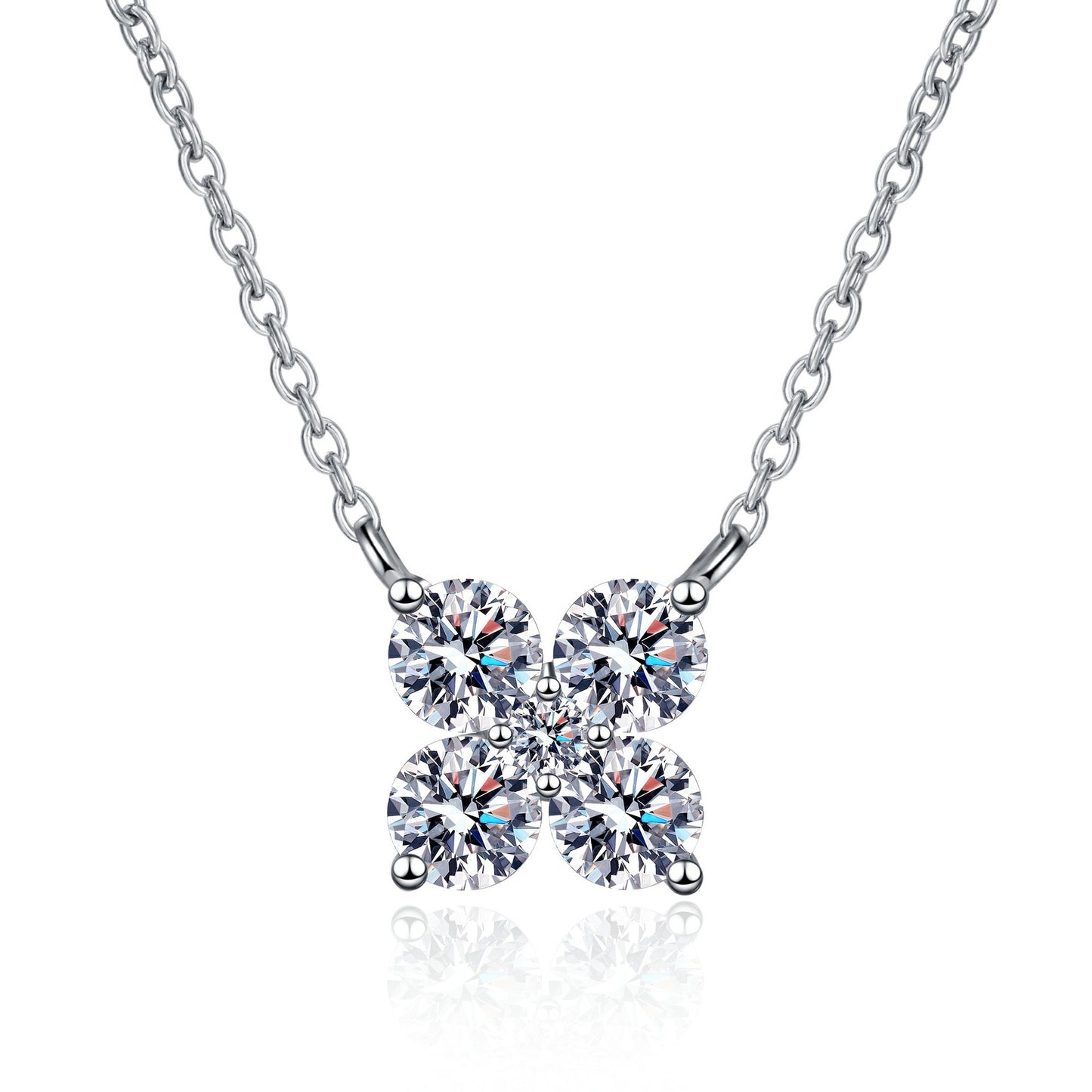 Collier Géométrique Moissanite 1,26 Carat – Argent 925 & Éclat Moderne