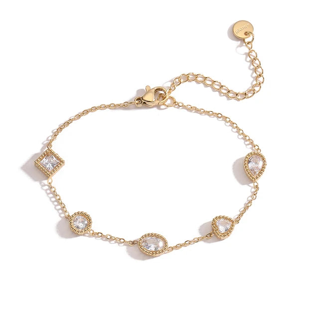 Bracelet NEWBUY 2024 – Acier Inoxydable Doré & Cristal Vert (disponible d'autres couleurs)