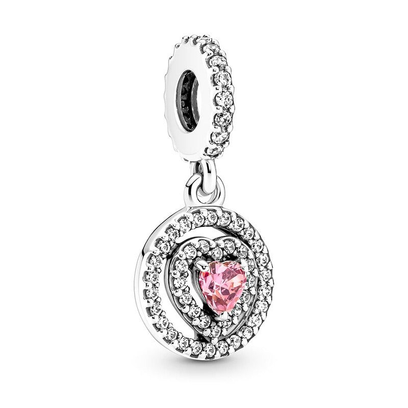Pendentif Double Cœur & Moto & plus – Argent Sterling S925