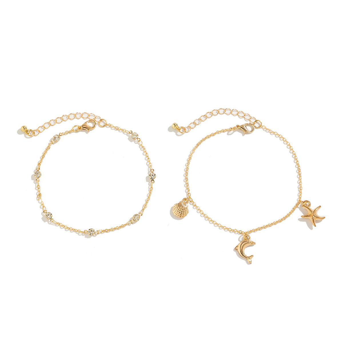 Bracelet de Cheville Plage – Perles, Étoiles & Charms Océan