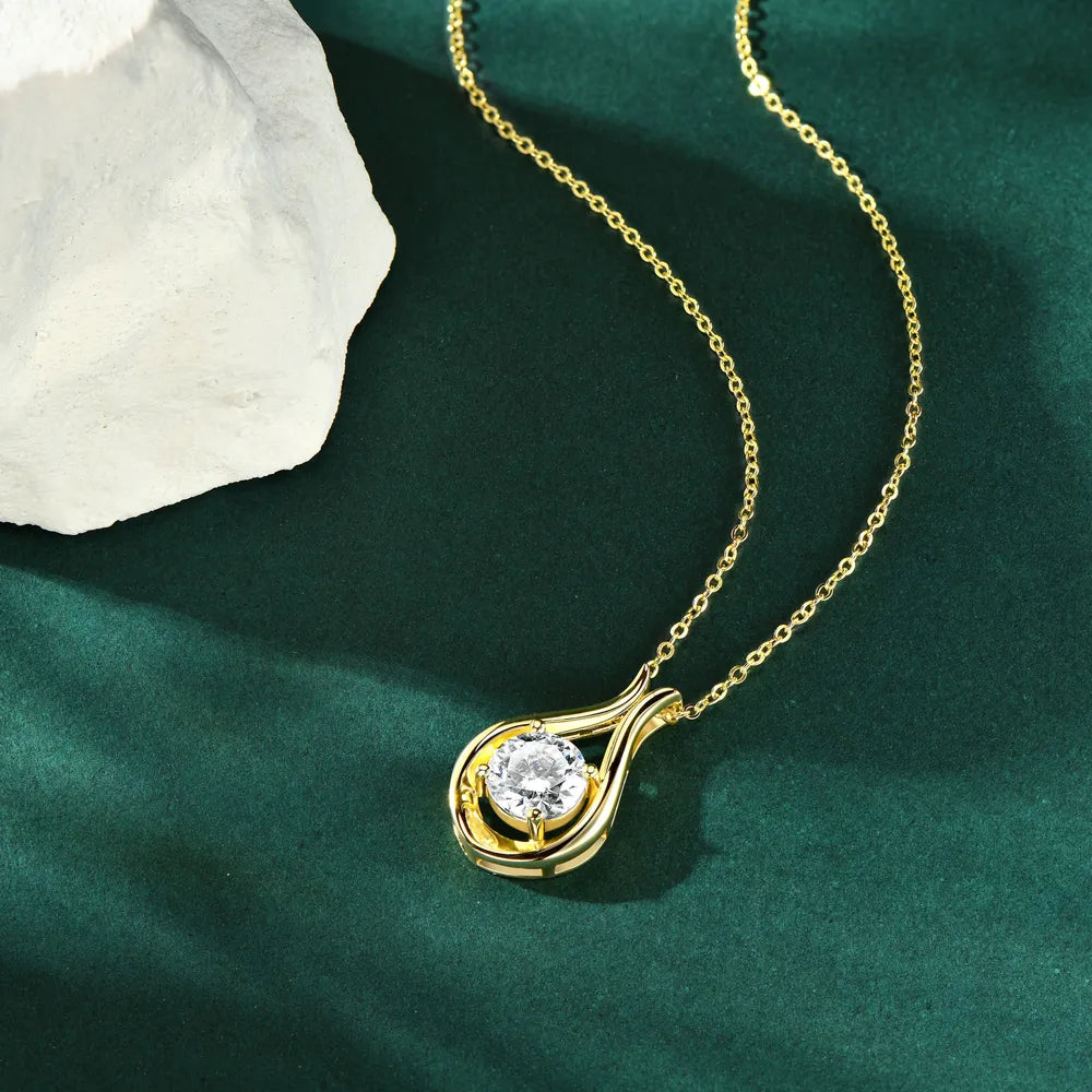 Collier Solitaire Moissanite 2 Carats – Argent 925 & Éclat Diamant