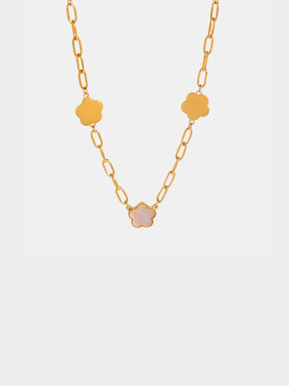 Collier Fleur Nacrée – Acier Inoxydable & Élégance Naturelle