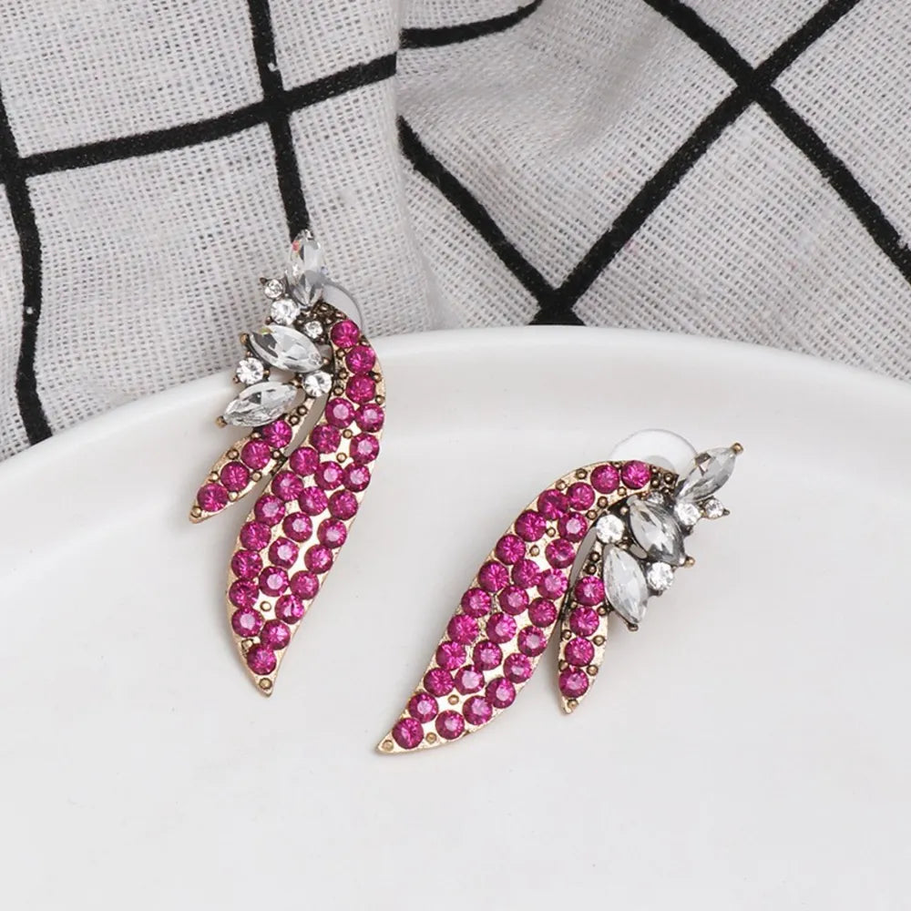Boucles d’Oreilles Clous Cristal Rose – Effet Pierre de Verre