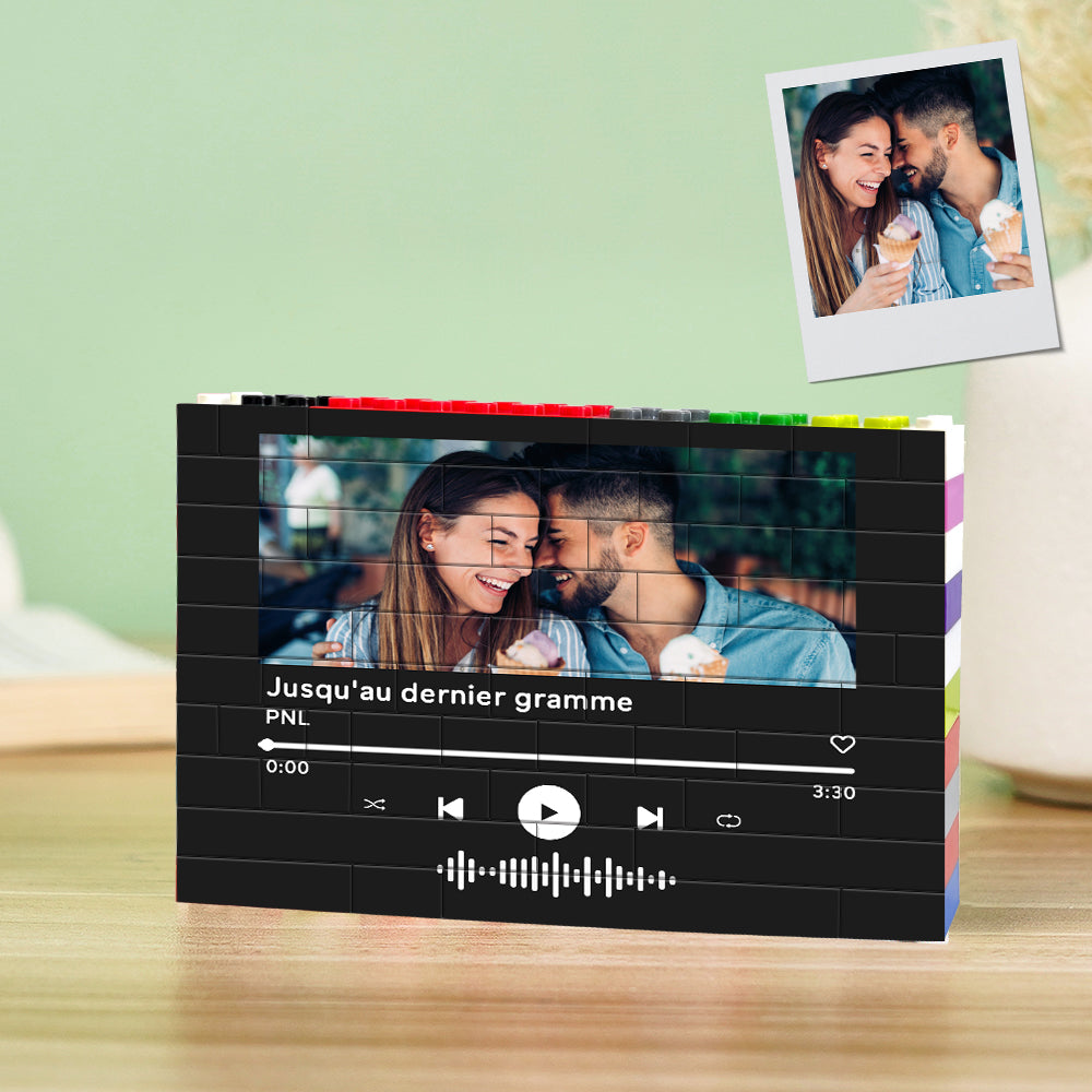 Personalized music code photo brick with custom image and song code