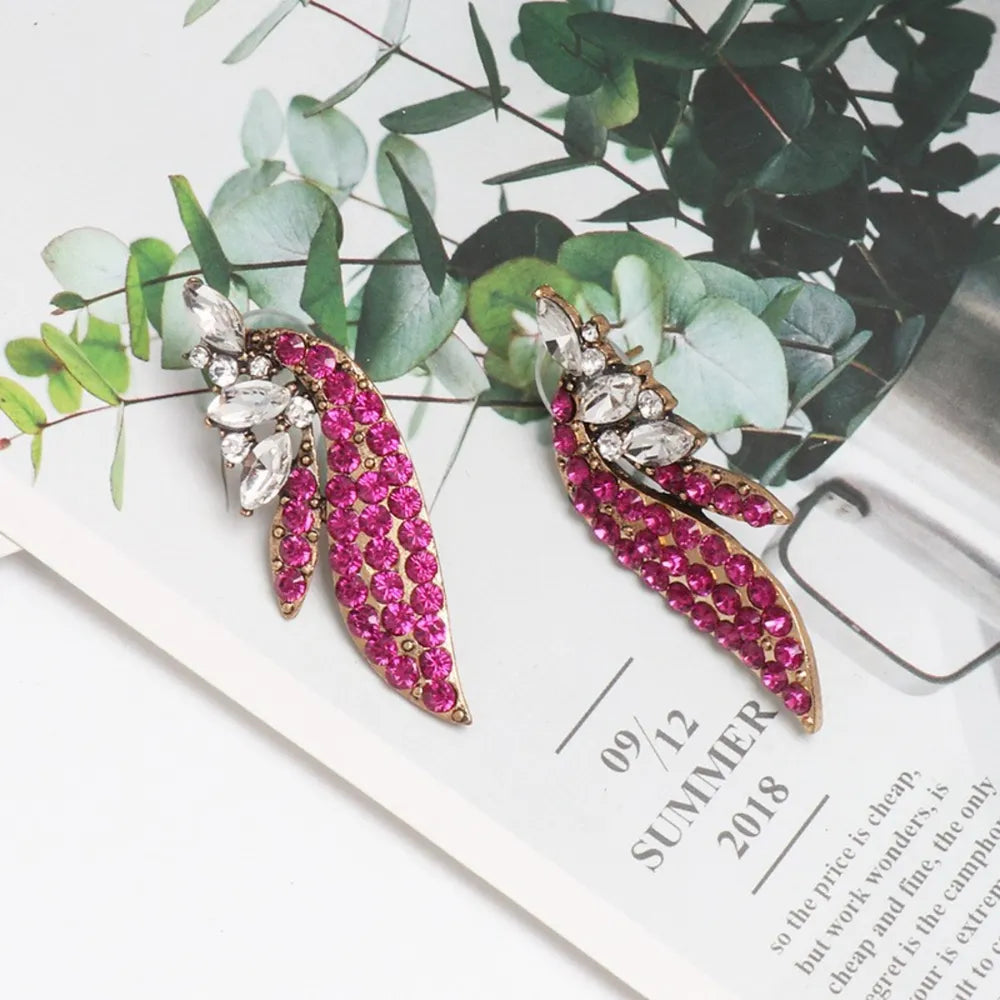 Boucles d’Oreilles Clous Cristal Rose – Effet Pierre de Verre