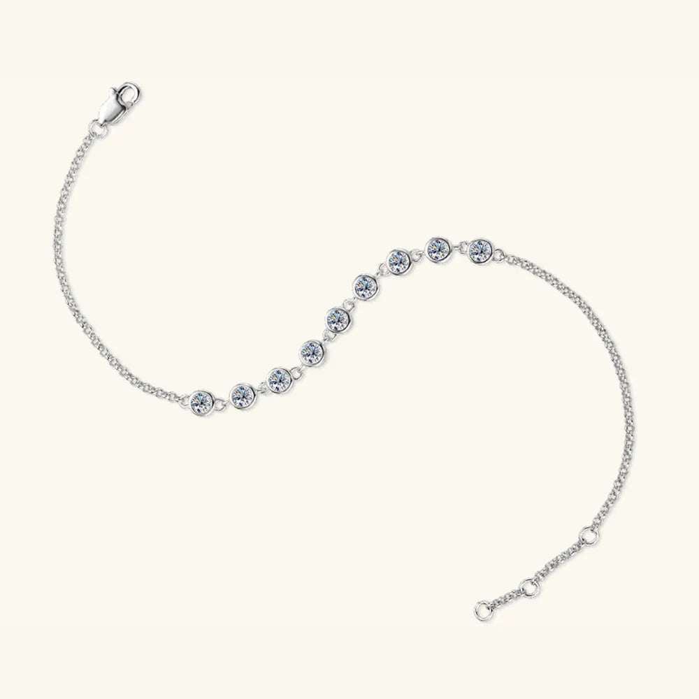 Bracelet Inlaid Moissanite – Argent 925 Plaqué & 0,9 ct Moissanite