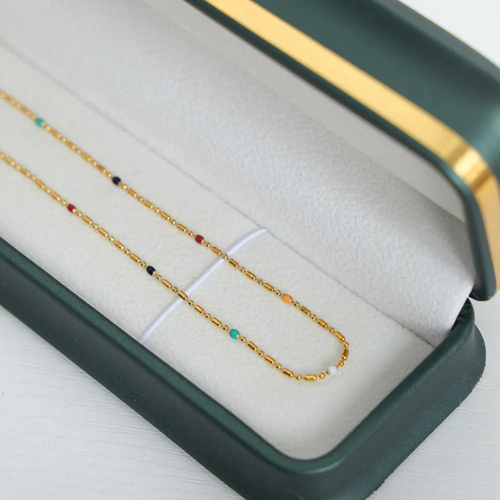 Collier en Perles Goutte d'Huile – Plaqué Or 18K