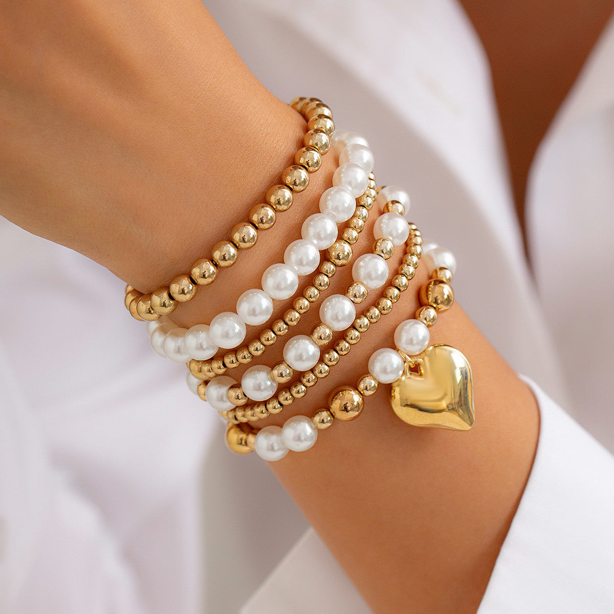 Duo Bracelets Perles & Cœur – Minimaliste, Élégant & Tendance