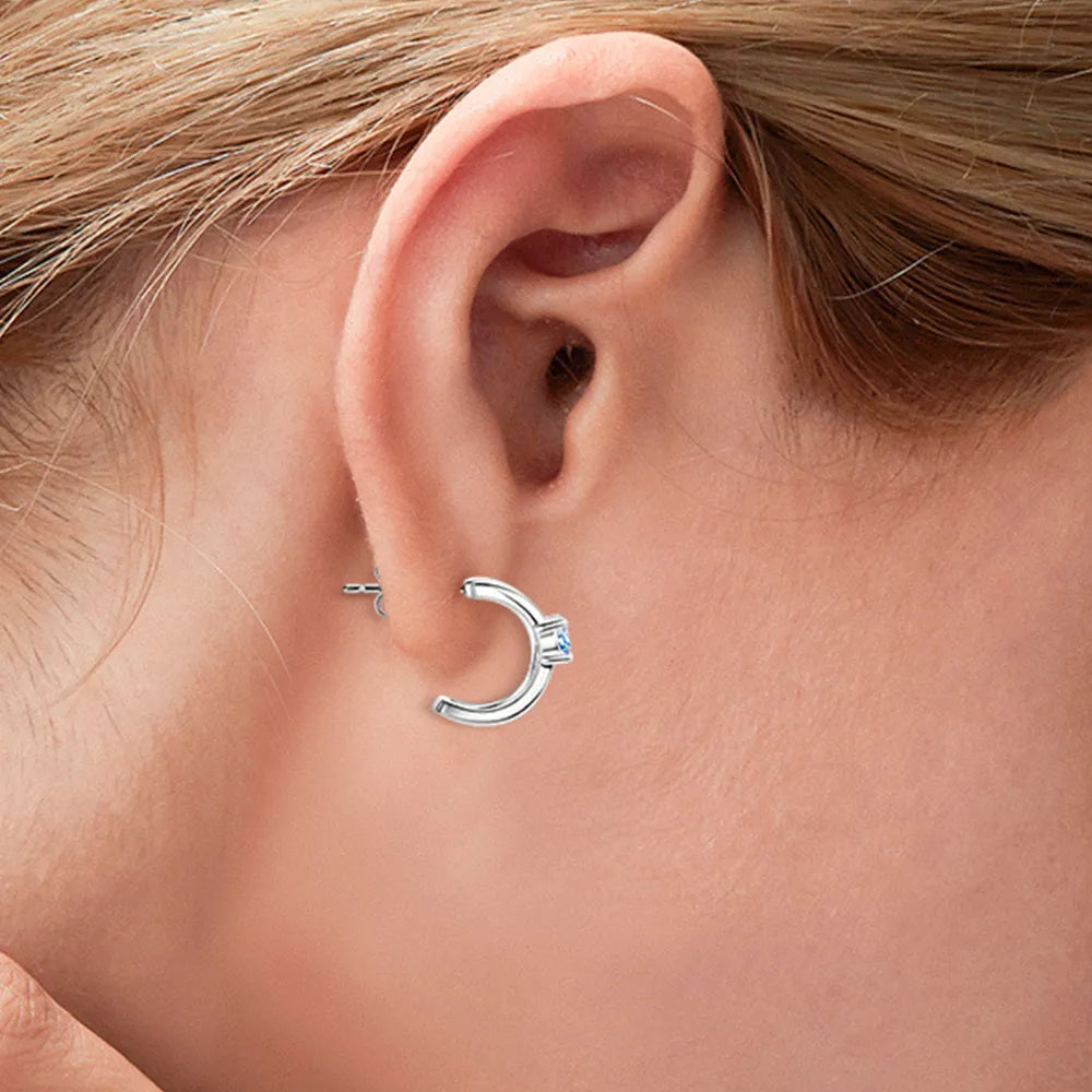 Boucles d’Oreilles en Moissanite – Argent 925 Éclat Pur