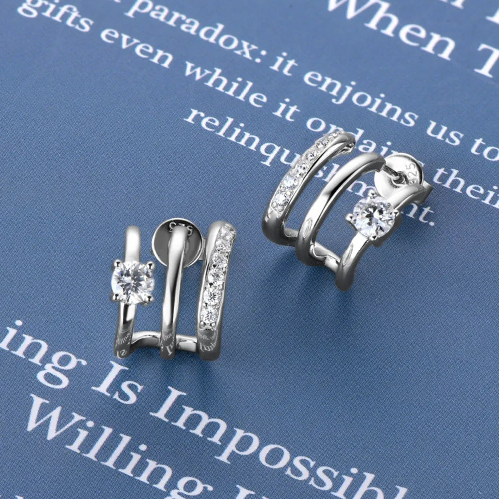 Boucles d’Oreilles en Moissanite – Argent 925 Éclat Pur