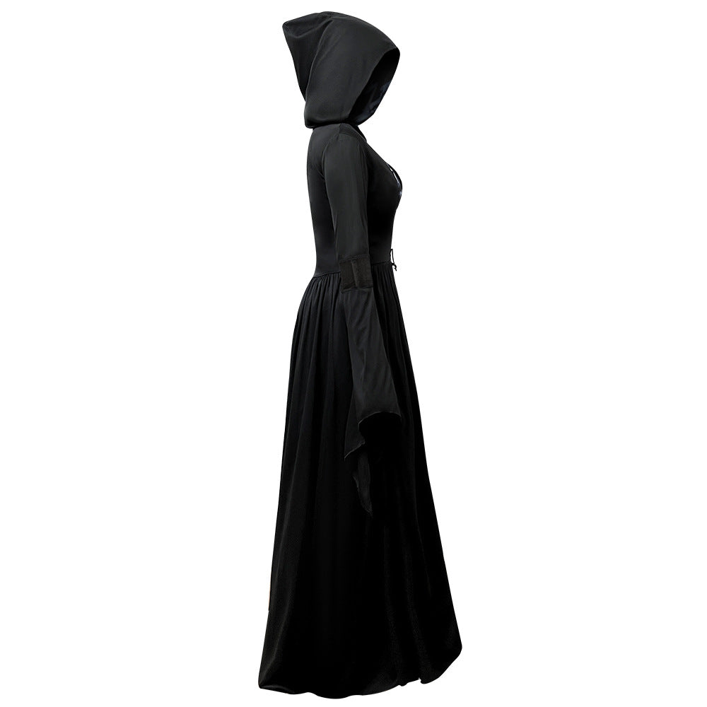 Robe Sorcière Noire à Capuche