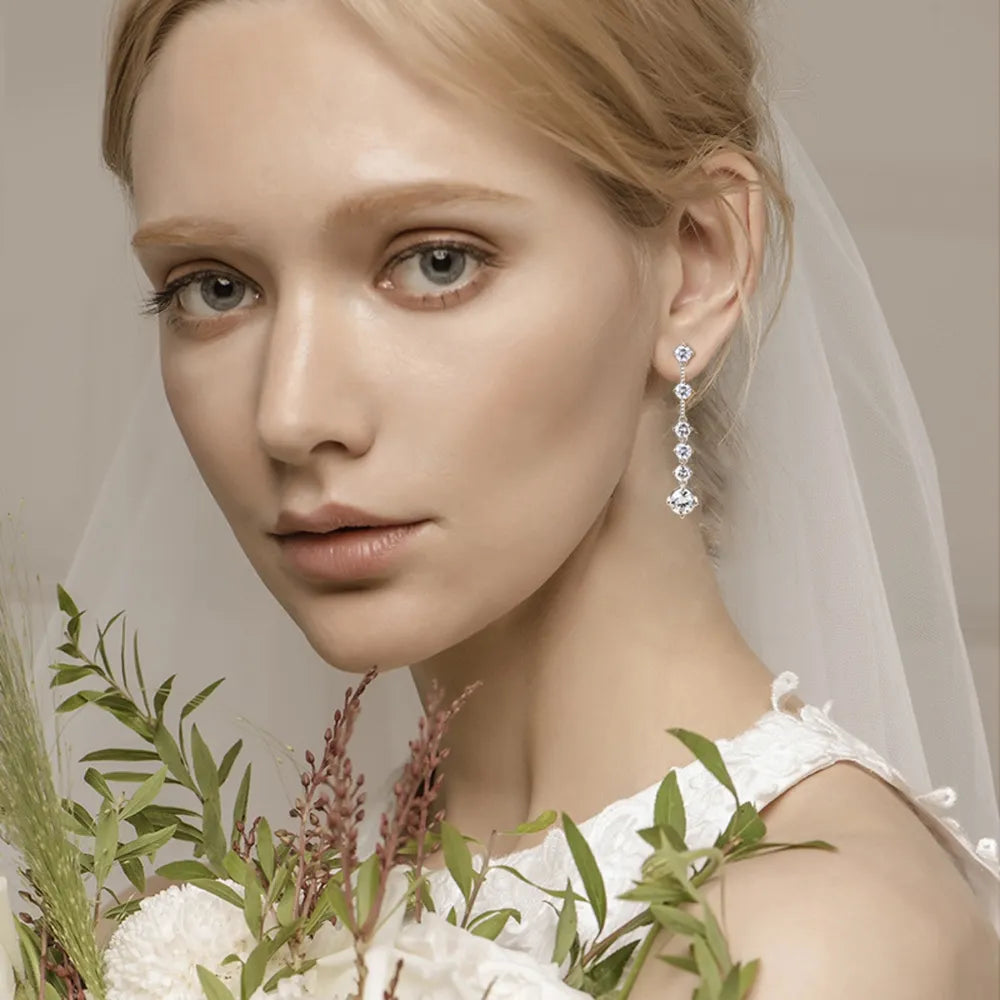 Boucles d’Oreilles Moissanite 4 Carats – Argent Sterling 925 & Éclat Diamant