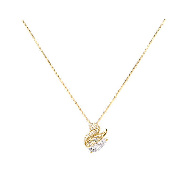 Collier Cygne Élégant – Argent 925 & Zircon Étincelant