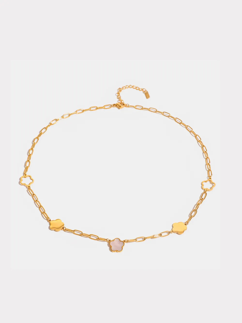 Collier Fleur Nacrée – Acier Inoxydable & Élégance Naturelle