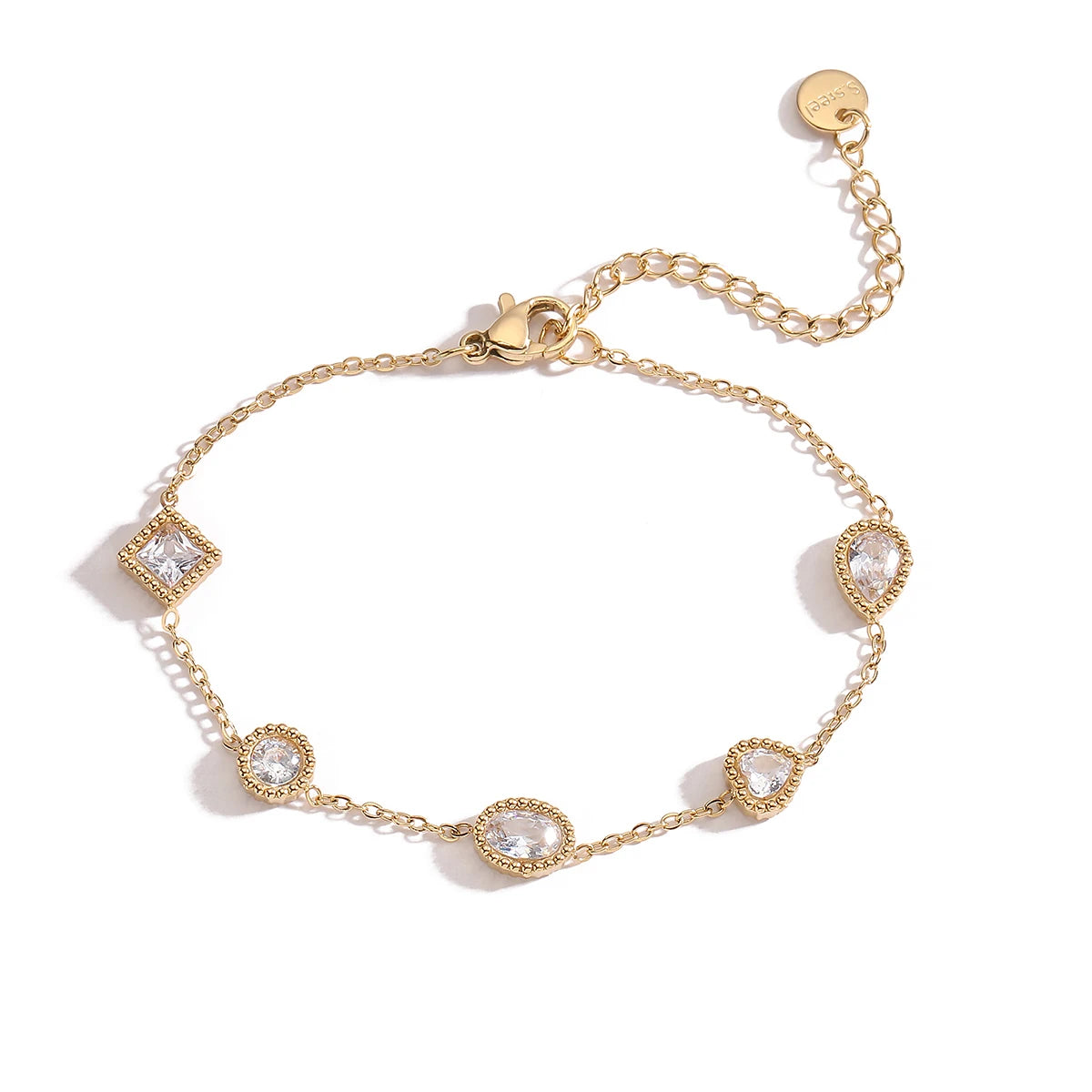 Bracelet NEWBUY 2024 – Acier Inoxydable Doré & Cristal Vert (disponible d'autres couleurs)