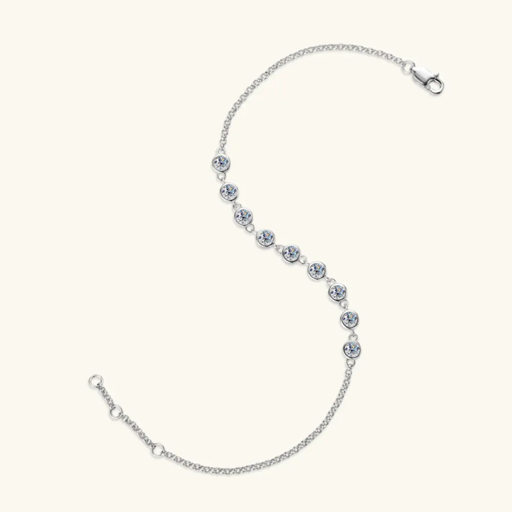 Bracelet Inlaid Moissanite – Argent 925 Plaqué & 0,9 ct Moissanite