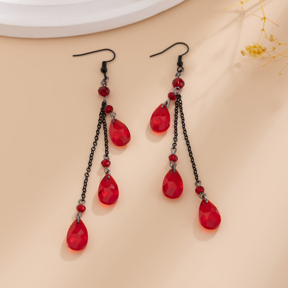 Boucles d’Oreilles Gouttes de Cristal