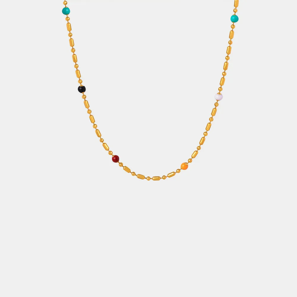 Collier en Perles Goutte d'Huile – Plaqué Or 18K