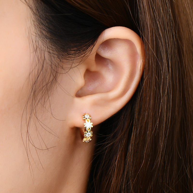 Créoles Fleur Moissanite