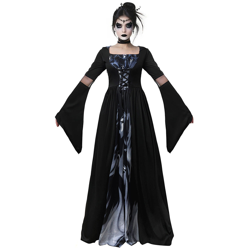 Robe Sorcière Noire à Capuche