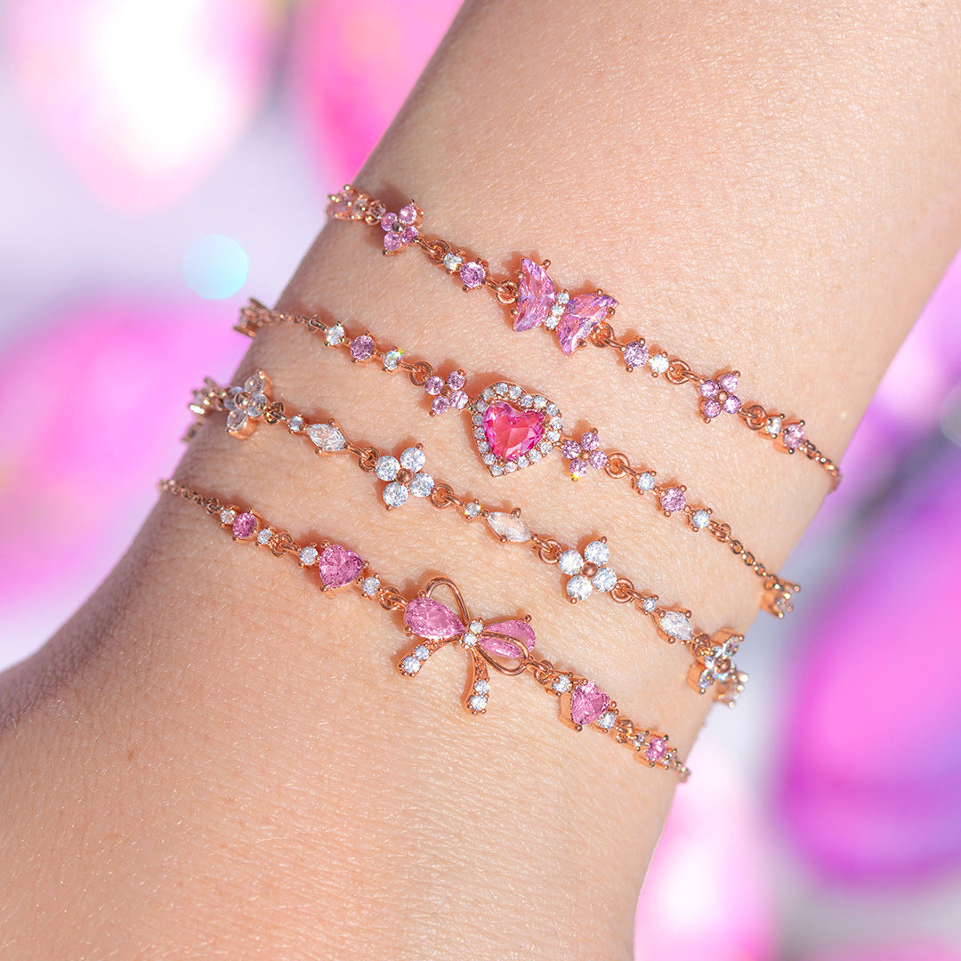 Bracelet Papillon & Cœur – Zircon Brillant & Douceur Romantique
