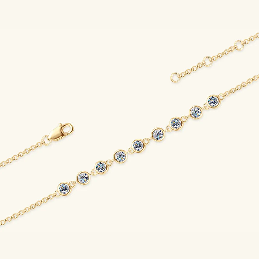 Bracelet Inlaid Moissanite – Argent 925 Plaqué & 0,9 ct Moissanite