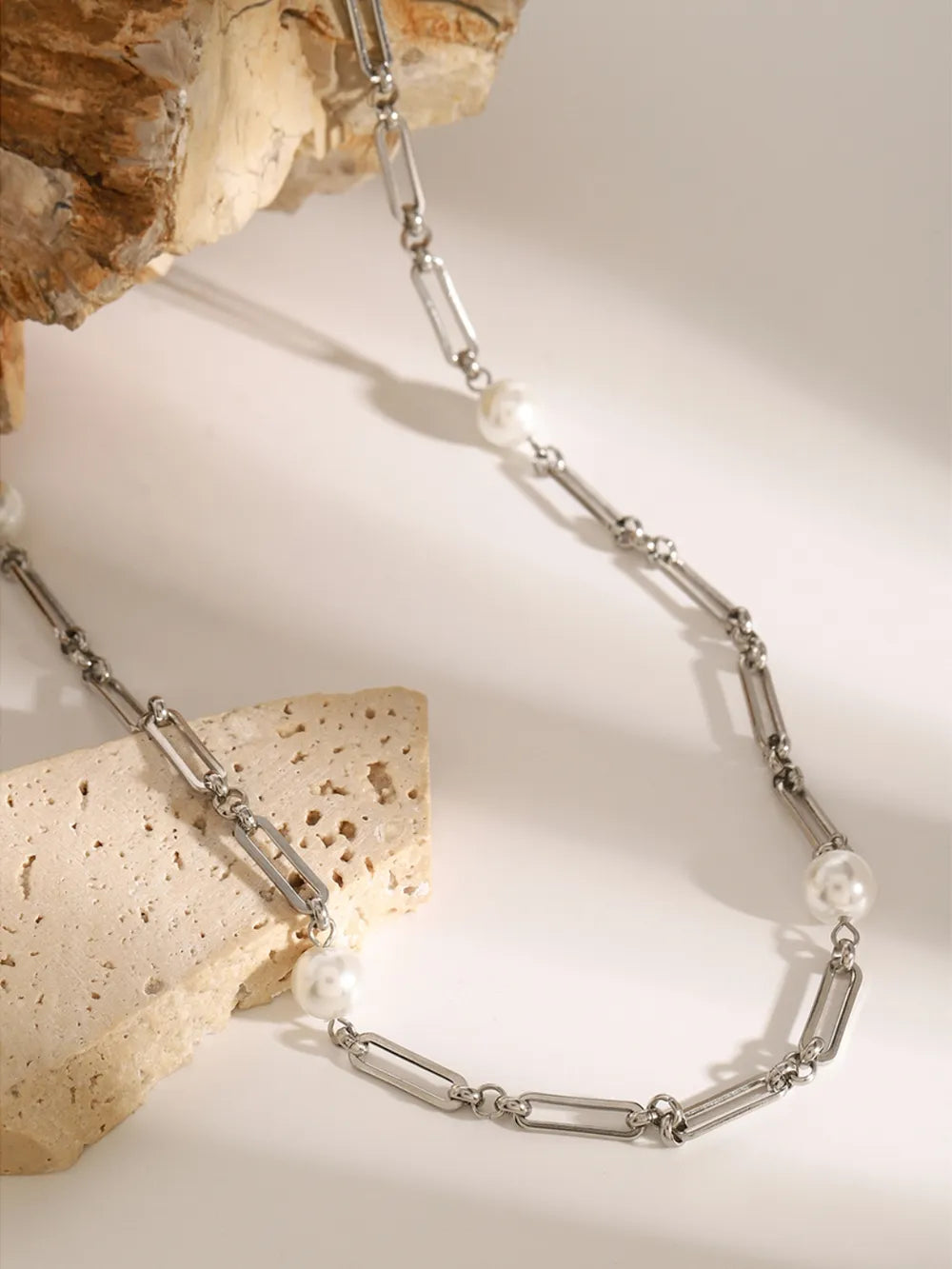 Collier Chaîne Perle – Acier Inoxydable & Élégance Moderne
