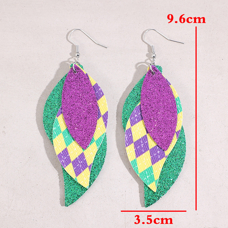 Boucles d’Oreilles Feuilles Multicolores