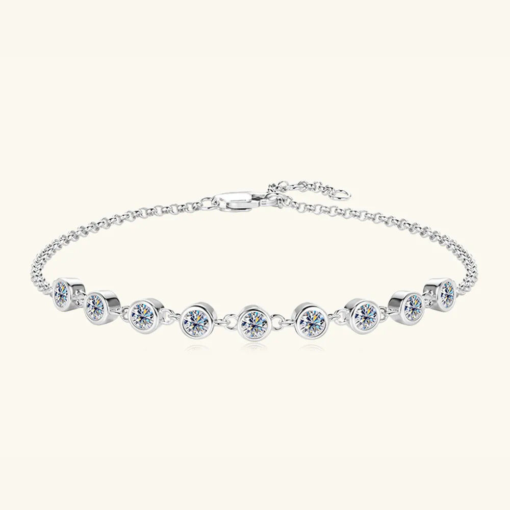 Bracelet Inlaid Moissanite – Argent 925 Plaqué & 0,9 ct Moissanite