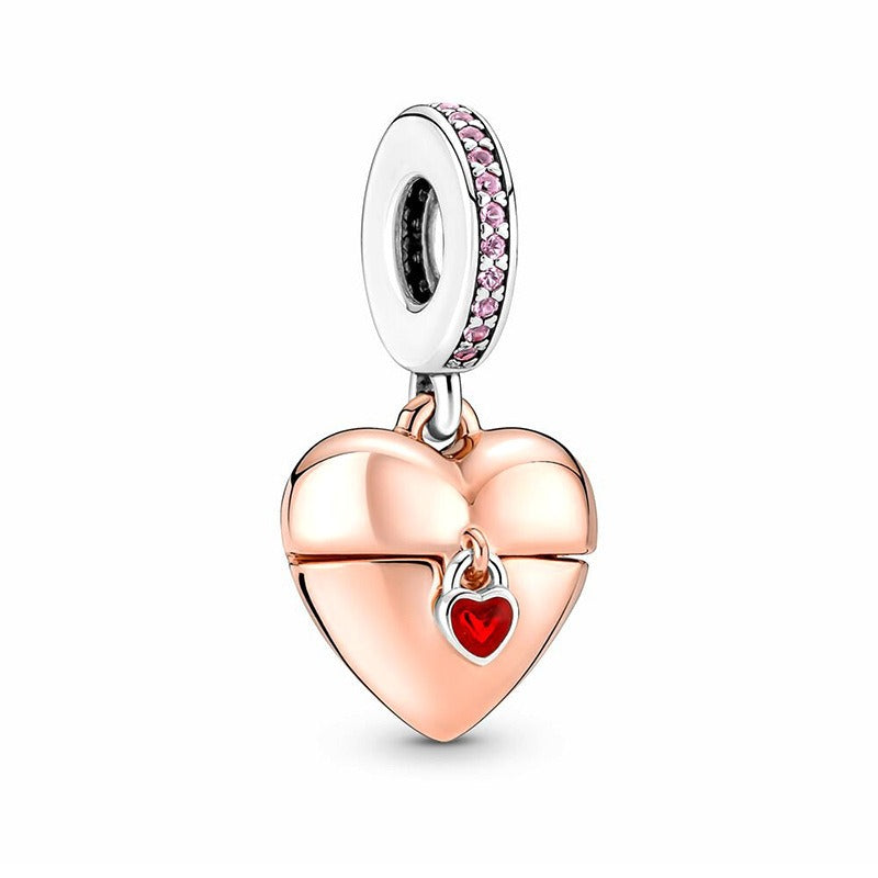 Pendentif Double Cœur & Moto & plus – Argent Sterling S925