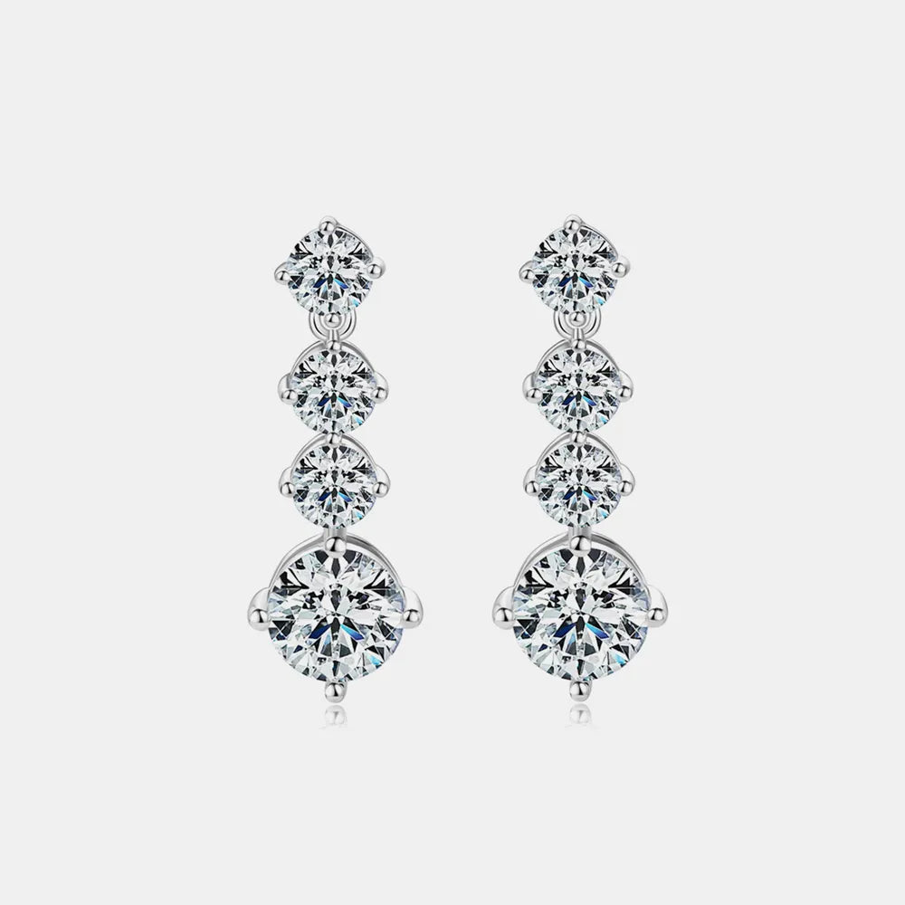 Boucles d’Oreilles Moissanite 4 Carats – Argent 925