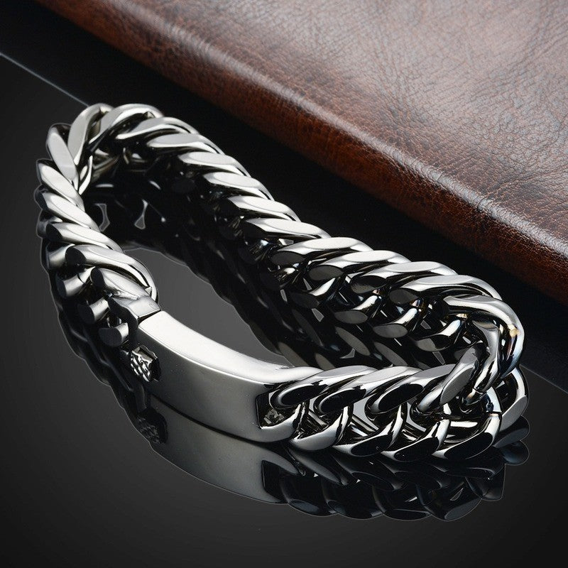 Bracelet Homme – Plaqué Or 18K & Double Boucle