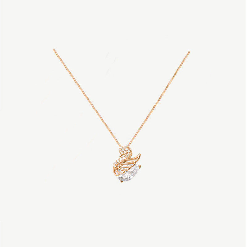 Collier Cygne Élégant – Argent 925 & Zircon Étincelant