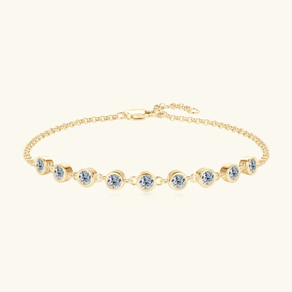 Bracelet Inlaid Moissanite – Argent 925 Plaqué & 0,9 ct Moissanite