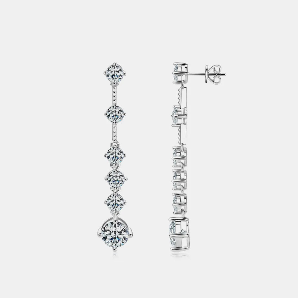 Boucles d’Oreilles Moissanite 4 Carats – Argent Sterling 925 & Éclat Diamant