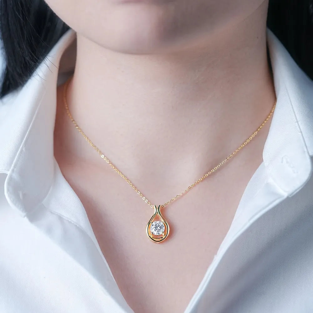Collier Solitaire Moissanite 2 Carats – Argent 925 & Éclat Diamant