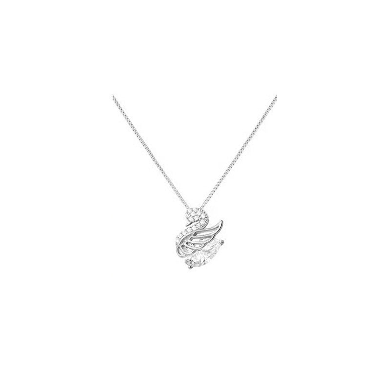 Collier Cygne Élégant – Argent 925 & Zircon Étincelant