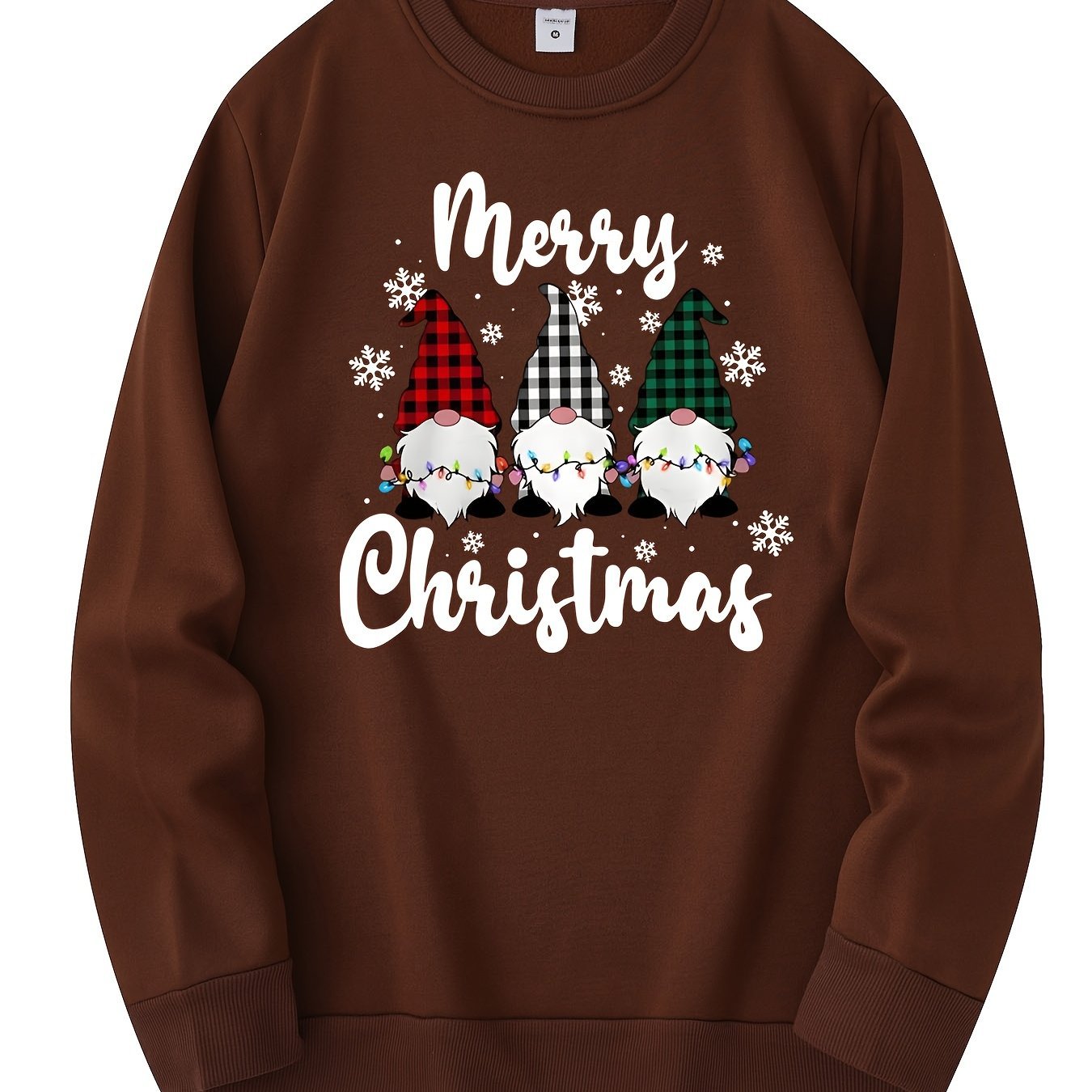 Sweat de Noël Homme – Motif Gnomes & “Merry Christmas”