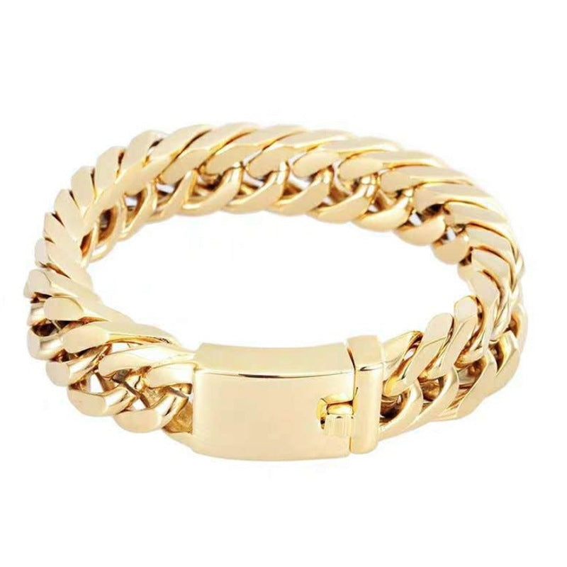 Bracelet Homme – Plaqué Or 18K & Double Boucle