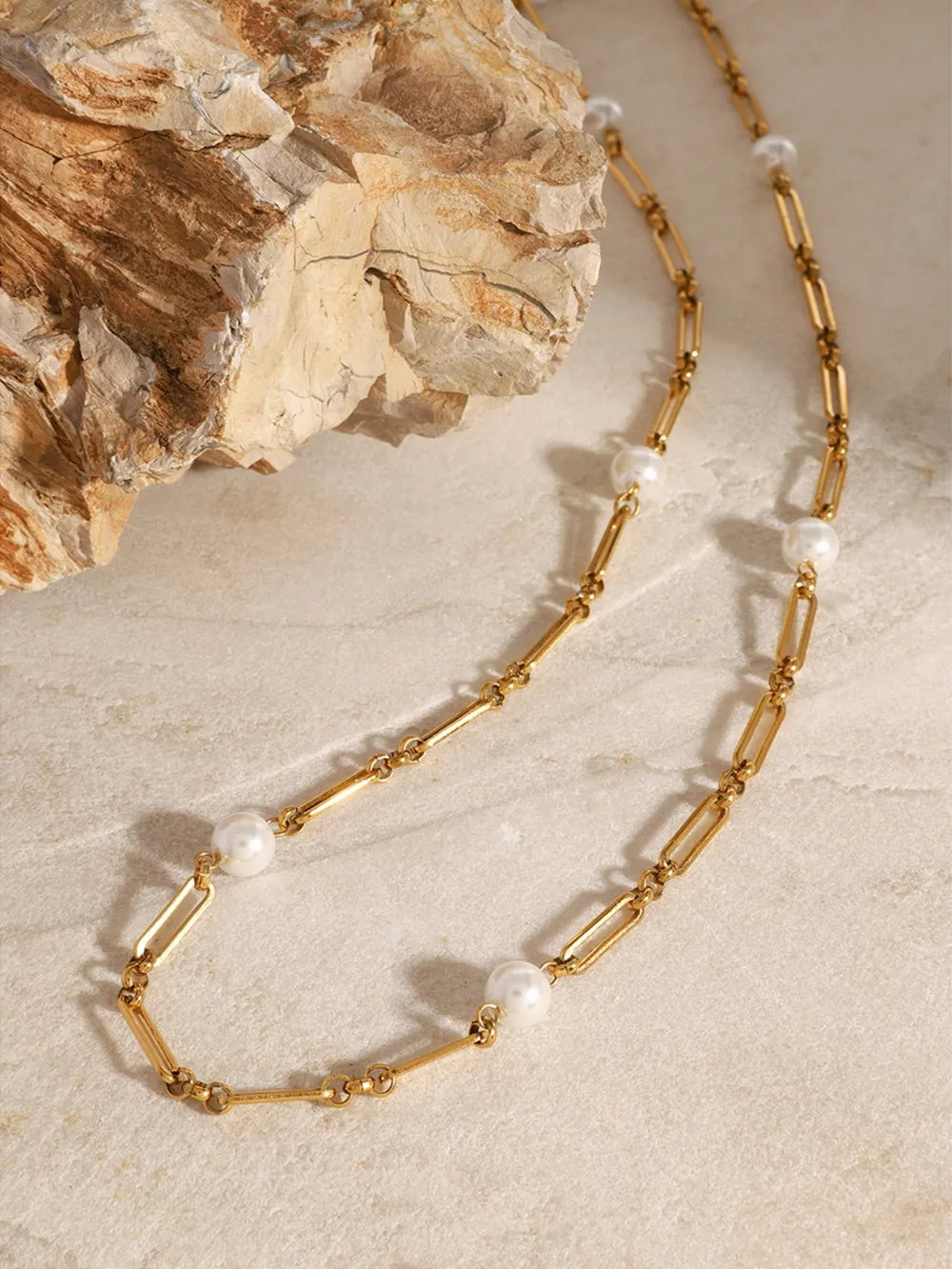 Collier Chaîne Perle – Acier Inoxydable & Élégance Moderne