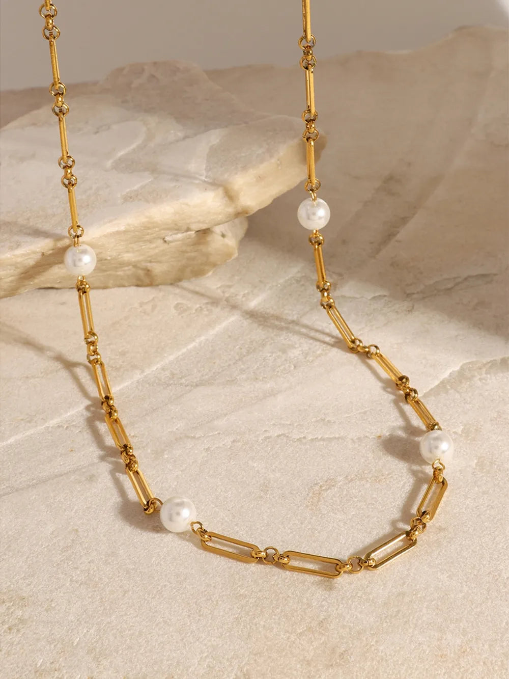 Collier Chaîne Perle – Acier Inoxydable & Élégance Moderne