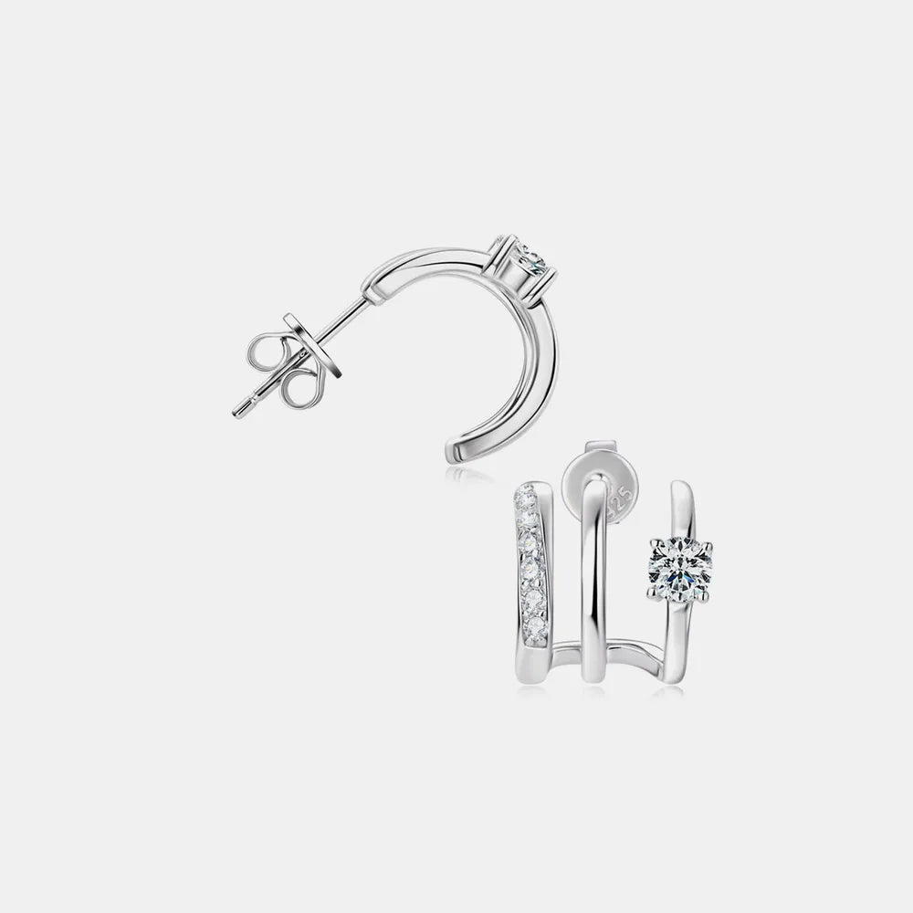 Boucles d’Oreilles en Moissanite – Argent 925 Éclat Pur
