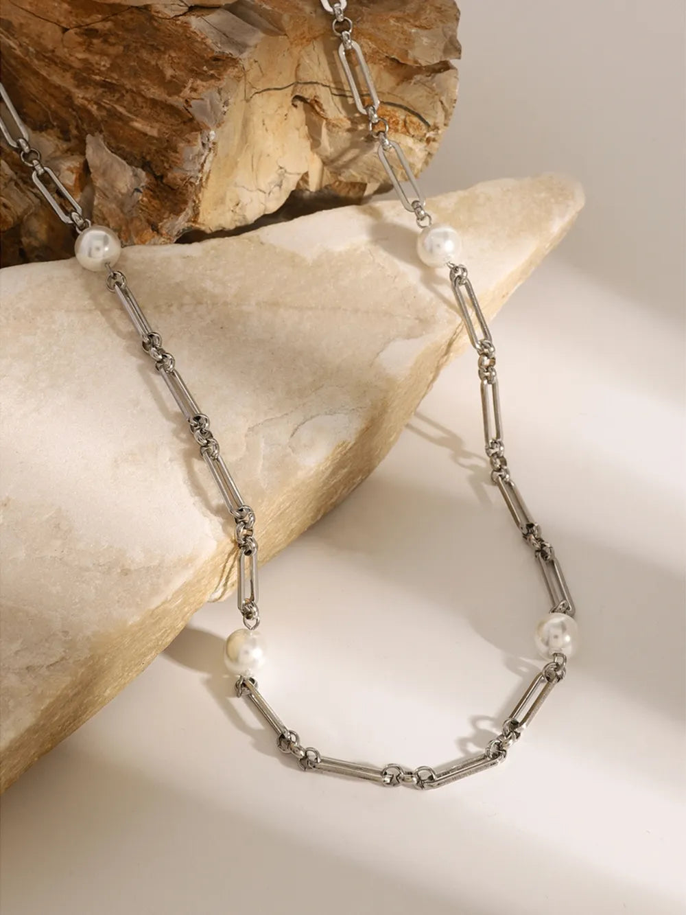 Collier Chaîne Perle – Acier Inoxydable & Élégance Moderne