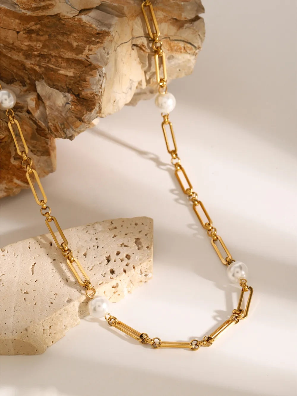 Collier Chaîne Perle – Acier Inoxydable & Élégance Moderne