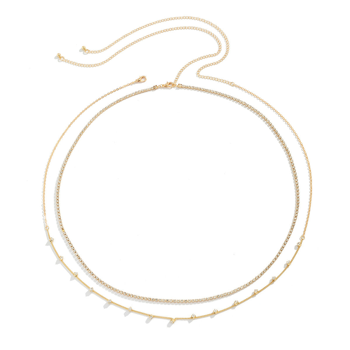 Chaîne de Taille Strass – Double Rang Brillant & Style Sexy Plage