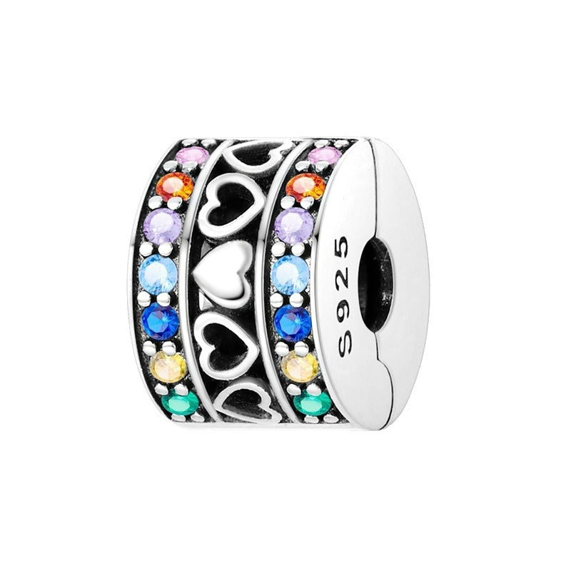 Perles Clip Cœur Colorées – Plaqué Cuivre & Argent S925