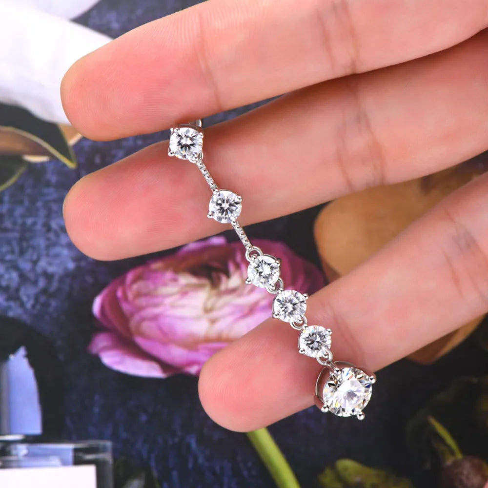 Boucles d’Oreilles Moissanite 4 Carats – Argent Sterling 925 & Éclat Diamant