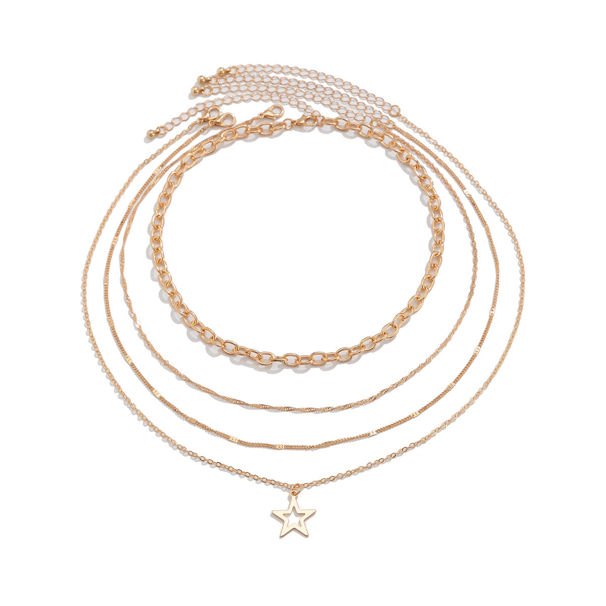 Collier Superposé Étoile Dorée