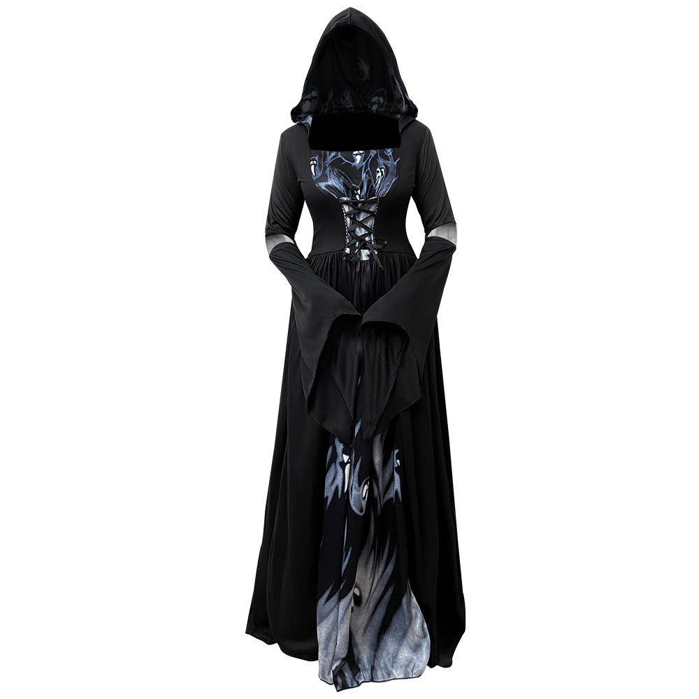 Robe Sorcière Noire à Capuche