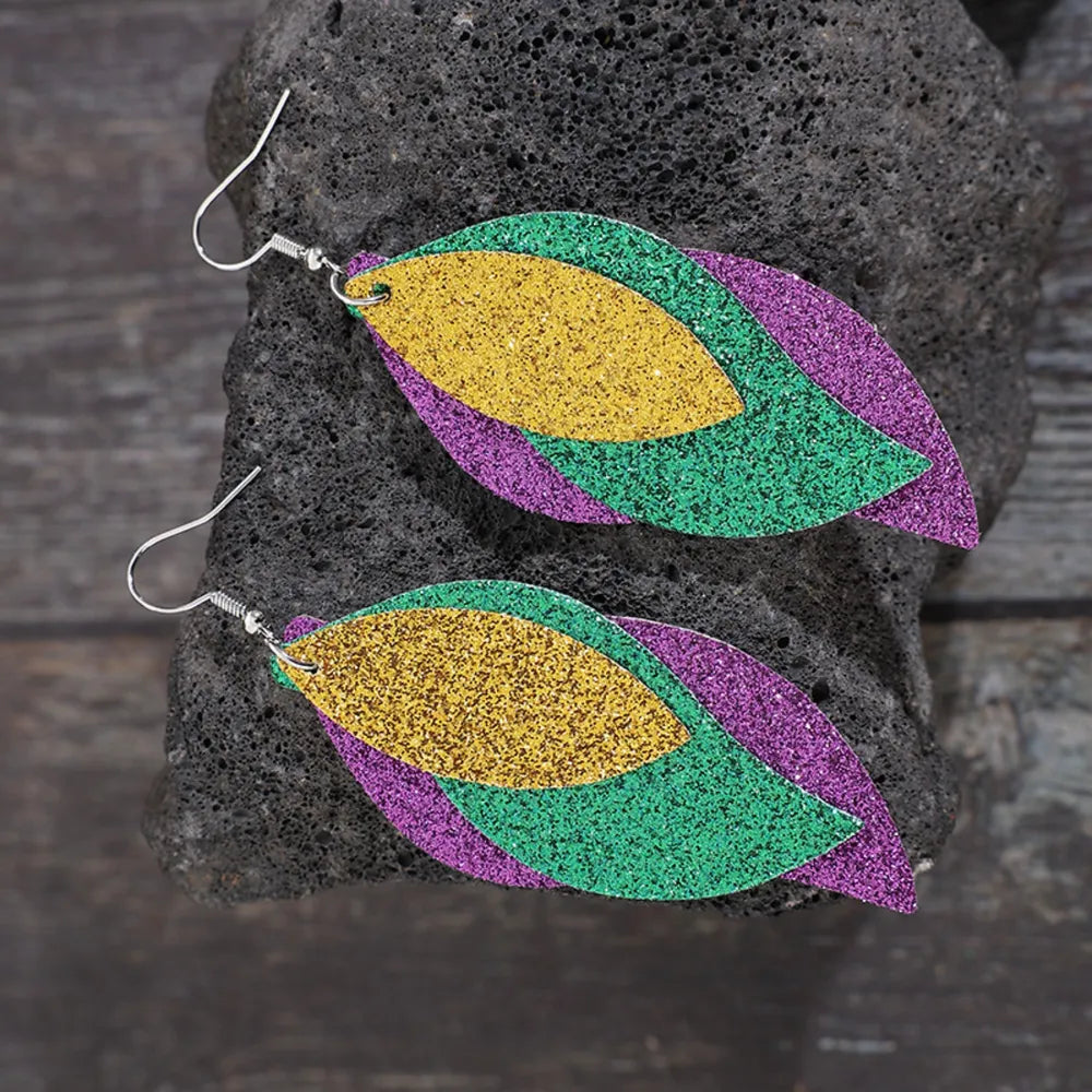 Boucles d’Oreilles Feuilles Multicolores